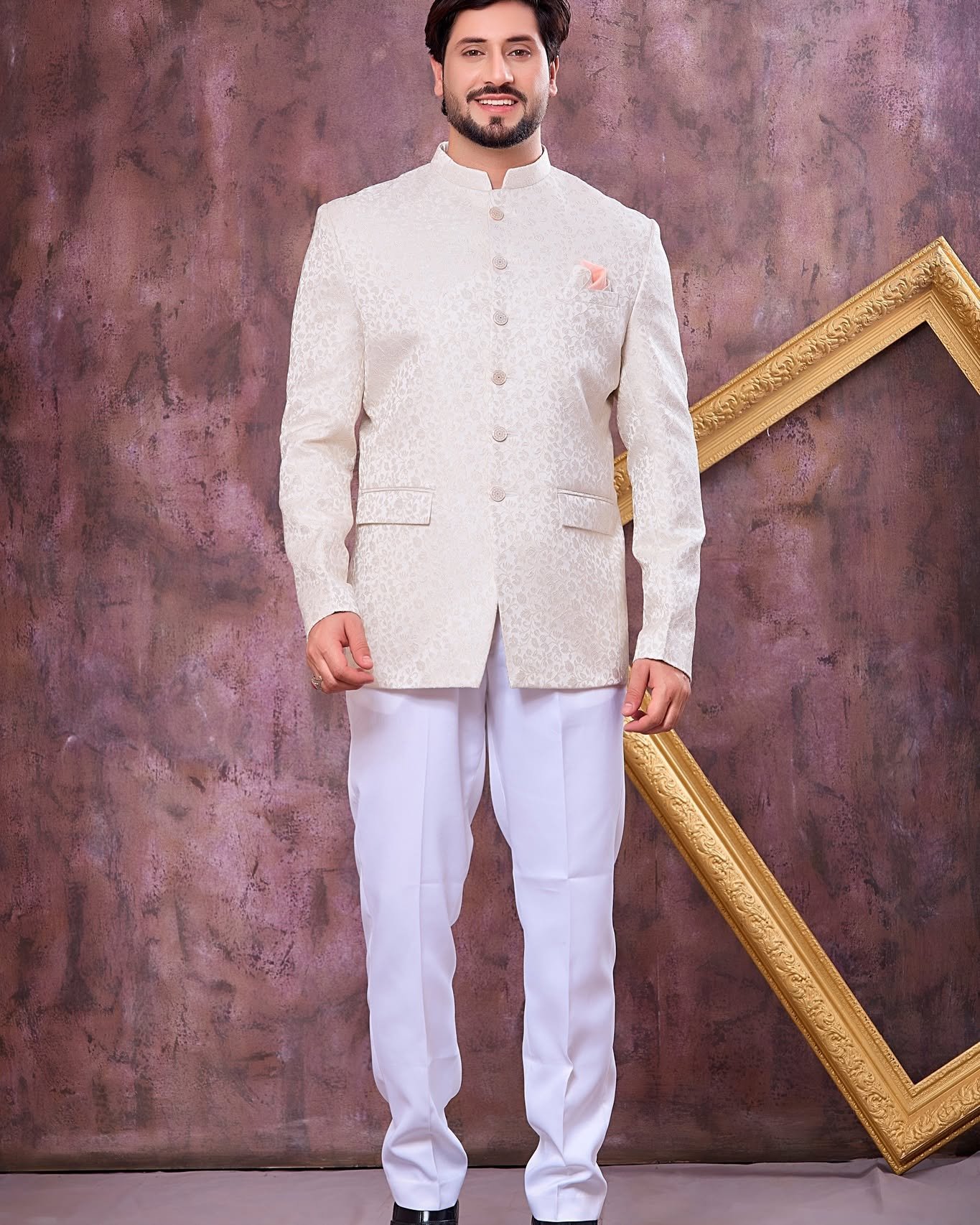 Classic Off White Jodhpuri Suit for Men
